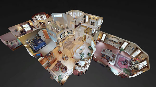 Example of the Matterport 3d dollhouse effect